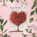 Happy Valentine's Day Heart Red Tree Postcard<br><div class="desc">This design was created though digital art. It may be personalised in the area provided or customising by choosing the click to customise further option and changing the name, initials or words. You may also change the text colour and style or delete the text for an image only design. Contact...</div>
