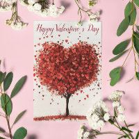 Happy Valentine's Day Heart Red Tree