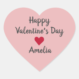 Happy Valentines Day Heart Script Stickers