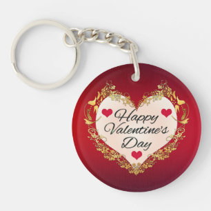 Happy Valentine's Day Heart Shape-47949 Key Ring
