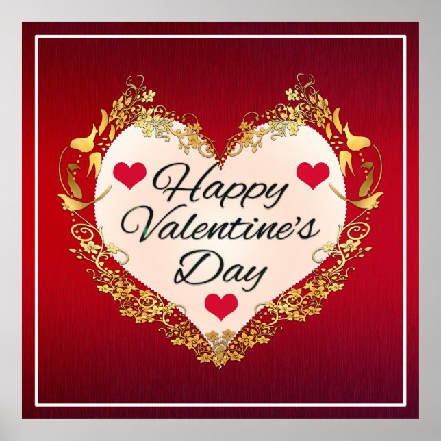 Happy Valentine's Day Heart Shape-47949 Poster (Front)