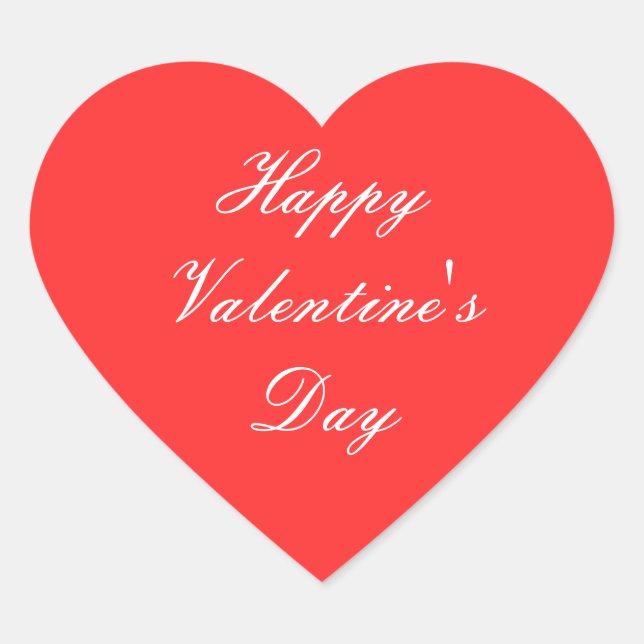 Happy Valentine's Day  Heart Sticker (Front)