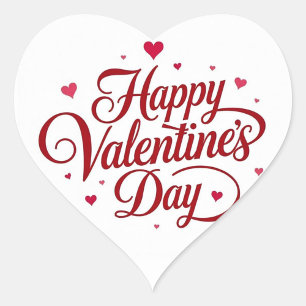 Happy Valentine's Day  Heart Sticker