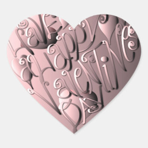 "Happy Valentine's Day" Heart Sticker