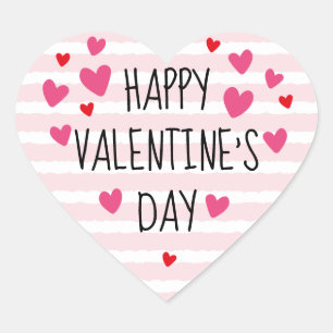 Happy Valentine's Day Heart Stickers