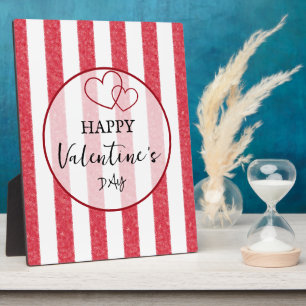 Happy Valentine's Day Heart Stripes Plaque