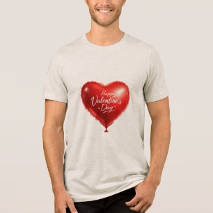 Happy Valentine's Day Heart T-Shirt Tri-Blend Shirt