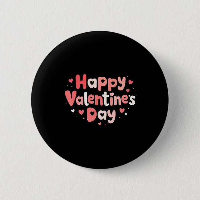Happy Valentines Day Heart Teacher Funny Matching  6 Cm Round Badge (Front)