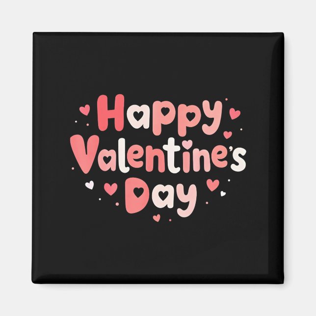 Happy Valentines Day Heart Teacher Funny Matching  Magnet (Front)