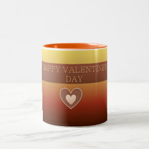 Happy Valentines Day Heart Two-Tone Coffee Mug