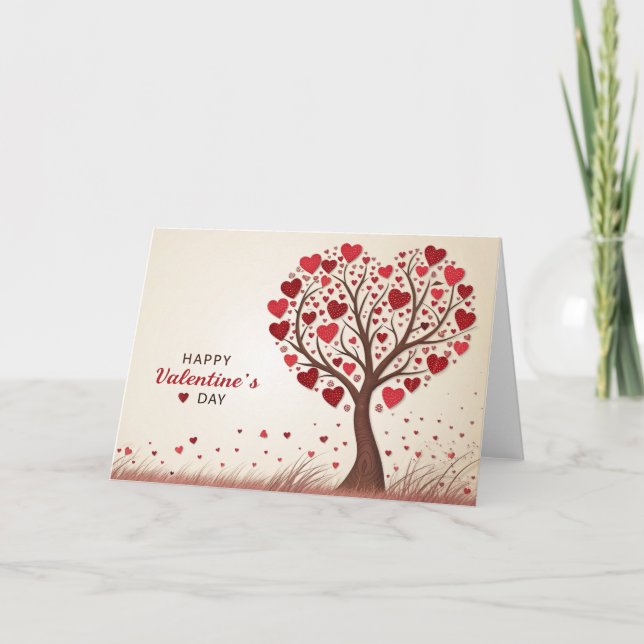 Happy Valentines Day hearts Card (Front)