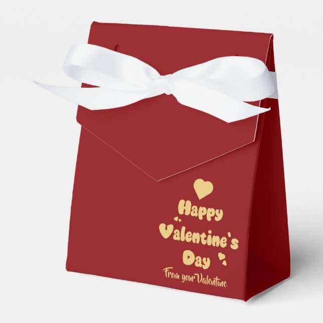 Happy Valentine's Day Hearts Cute Favour Box (Front Side)