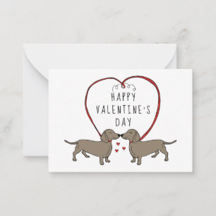 Happy Valentine's Day   Hearts & Dachshunds Card