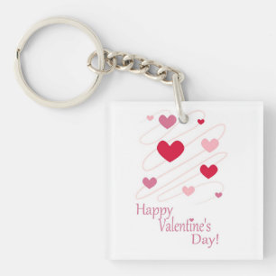 "HAPPY VALENTINE'S DAY" HEARTS KEY RING