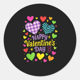 Happy Valentine's Day - Hearts Love Classic Round Sticker