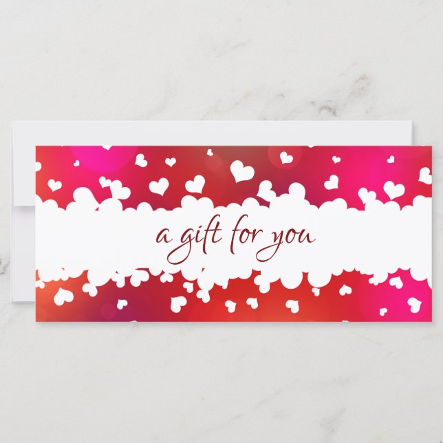 Happy Valentine's Day Hearts Lovely Gift Card (Front)
