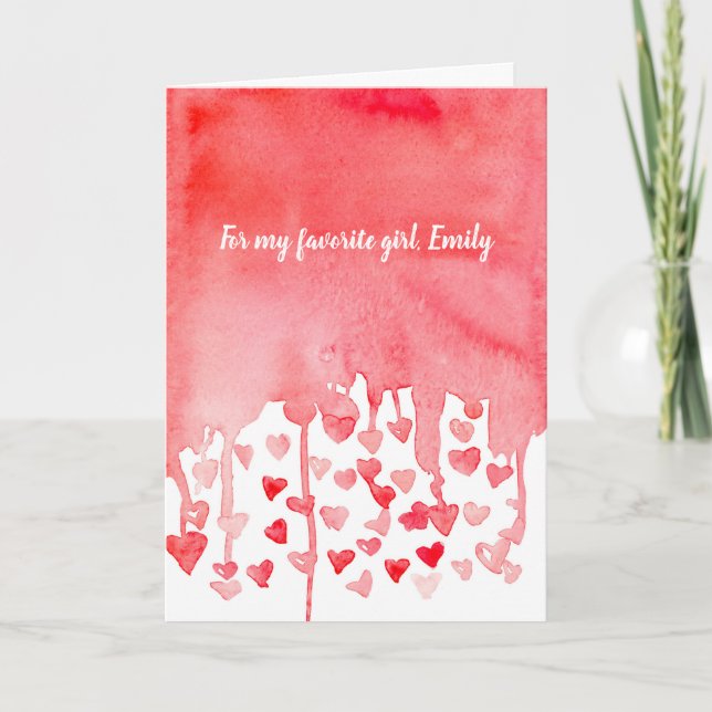 Happy Valentine's Day Hearts Personalised Card (Front)