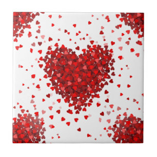 happy valentines day hearts tile