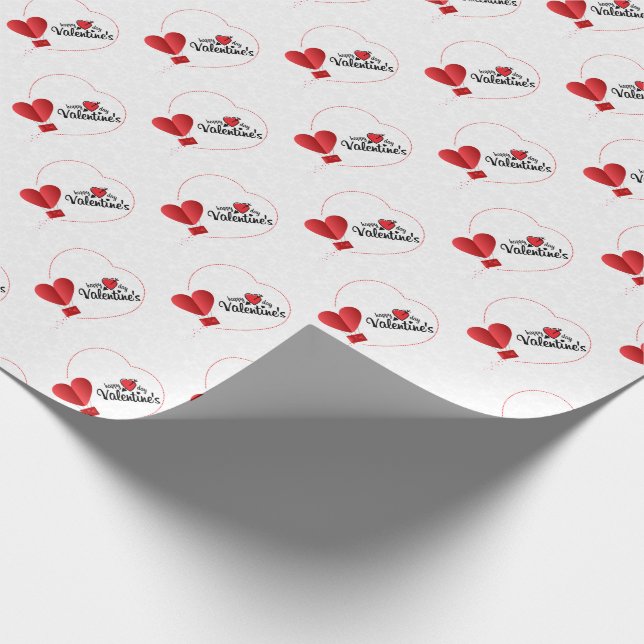 Happy Valentine's Day Hearts Wrapping Paper (Corner)