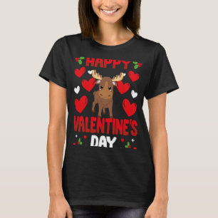 Happy Valentines Day Highland Cow Heart Love Anima T-Shirt