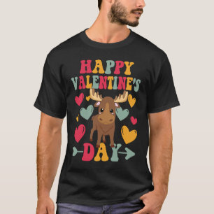Happy Valentines Day Highland Cow Heart Love Groov T-Shirt