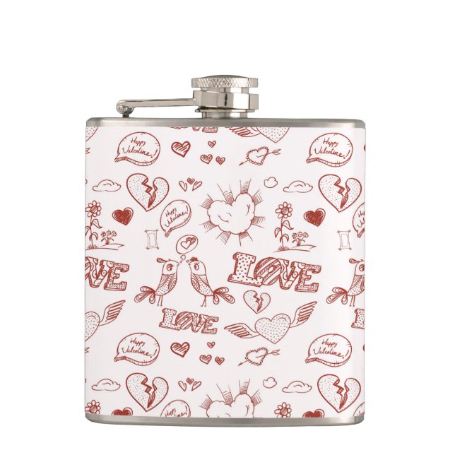 Happy Valentine's Day Hip Flask (Front)