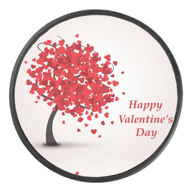 Happy Valentine's Day Hockey Puck (Front)