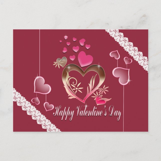 Happy Valentine's Day Holiday Postcard (Front)