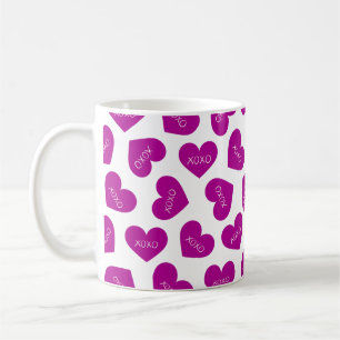 Happy Valentines Day Hugs and Kisses Modern  Coffee Mug