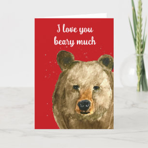 Happy Valentine's Day I love you beary much Holiday Card