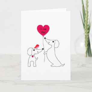 HAPPY VALENTINE'S DAY I Love You Dachshunds Card