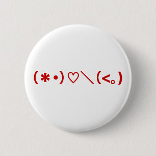 Happy Valentine's Day / Japanese Emoticons 6 Cm Round Badge