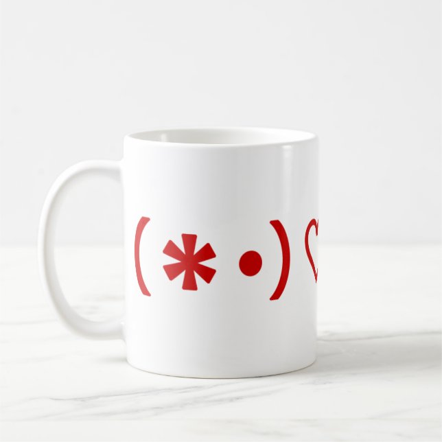 Happy Valentine's Day / Japanese Emoticons Coffee Mug (Left)