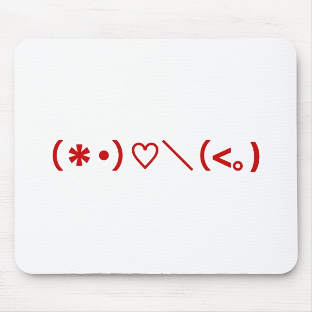 Happy Valentine's Day / Japanese Emoticons Mouse Pad (Front)