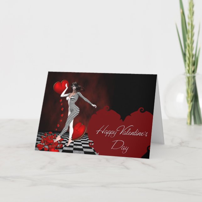 Happy Valentine's Day Jester Greeting Card (Front)