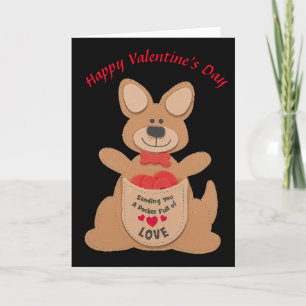 Happy Valentine's Day Kangaroo Holiday Card