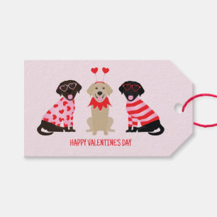 Happy Valentines Day Labrador Retriever Dogs Gift Tags
