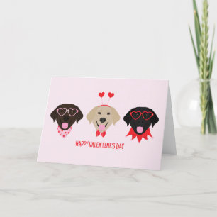 Happy Valentines Day Labrador Retriever Dogs Holiday Card