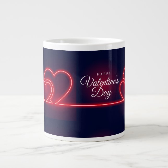 Happy Valentine's Day Large Coffee Mug (Front)