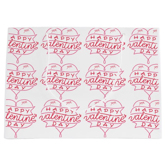 Happy Valentine's Day Large Gift Bag (Front)