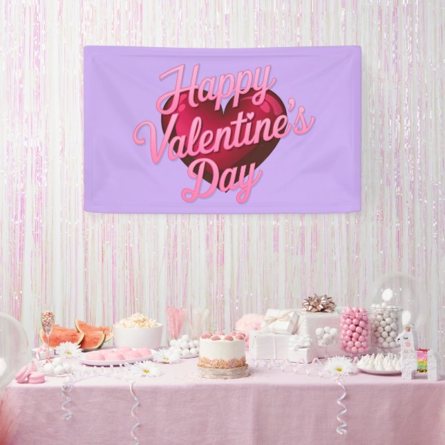 Happy Valentine's Day Lavender Banner (Party)