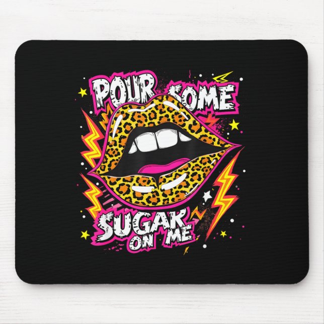 Happy Valentine's Day Leopard Lips Ur Some Sugar A Mouse Pad (Front)