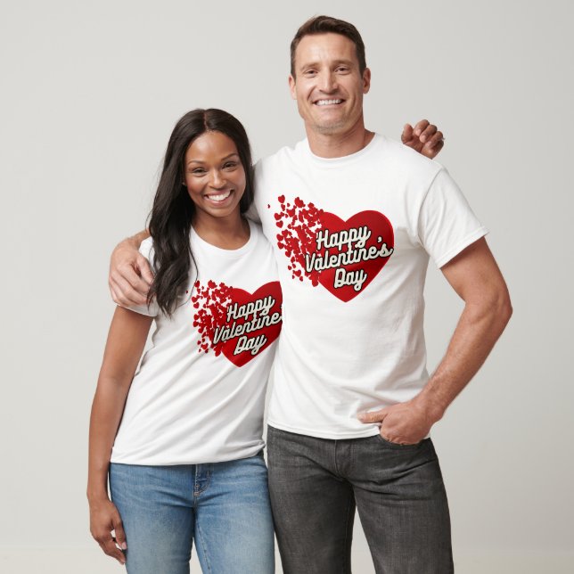 Happy Valentine's Day Lettering Design for T-Shirt (Unisex)