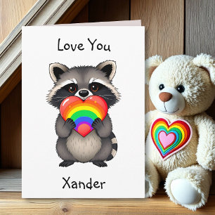 Happy Valentine's Day   LGBTQ Raccoon Card