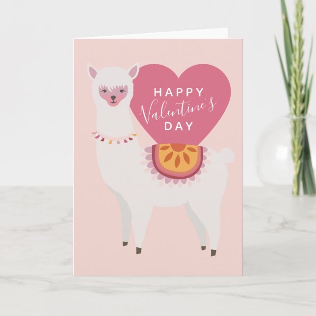 Happy Valentine's Day | Llama Love Card (Front)