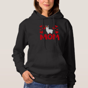 Happy Valentine's Day Llama Mom Mothers Day Valent Hoodie