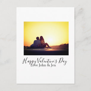 Happy Valentine's day love add name photo simple g Holiday Postcard