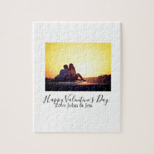 Happy Valentine's day love add name photo simple g Jigsaw Puzzle