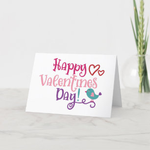 Happy Valentine's Day   Love Bird Minimalist Cute Holiday Card