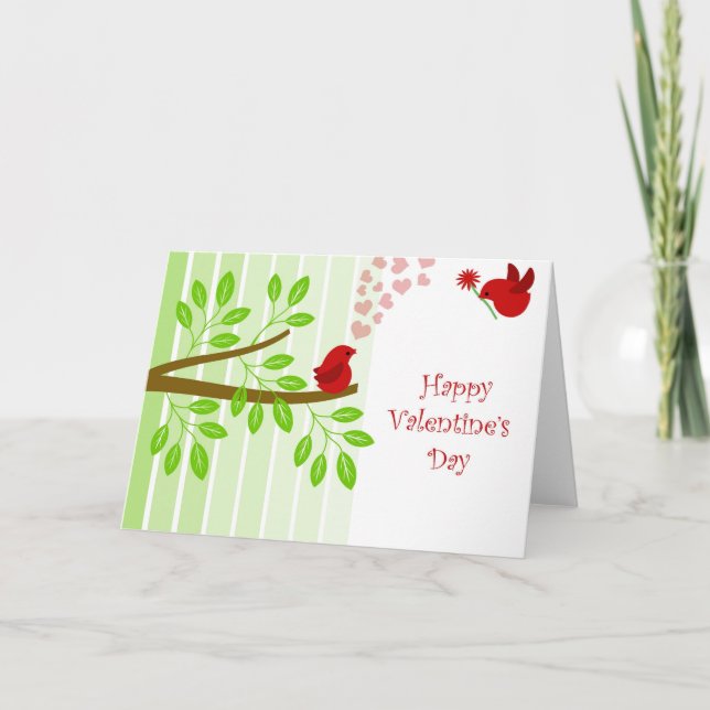 Happy Valentine's Day Love Birds Holiday Card (Front)